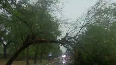 India Meteorological Department (IMD) predicted that Delhi may see thunderstorms with moderate intensity rain and gusty winds with speed of 60-90 Kmph. (ANI) India Meteorological Department (IMD) predicted that Delhi may see thunderstorms with moderate intensity rain and gusty winds with speed of 60-90 Kmph. (ANI)