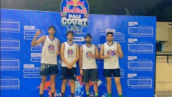 After lifting trophy at 3x3 Basketball Tournament in Ludhiana, Pistol group will now represent the state at the National Finals to be held on June 17 in Chandigarh. (HT PHOTO)