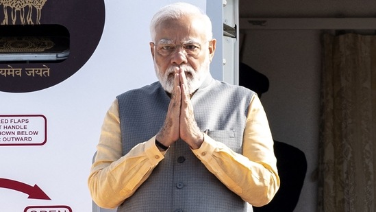 Prime Minister Narendra Modi arrives at Haneda airport in Tokyo on May 23, 2022.&nbsp;(AFP)