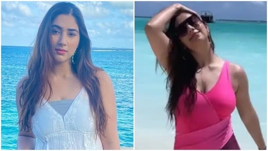 Television star Disha Parmar jetted off to the Maldives recently, and the pictures are creating quite the buzz online. The Bade Achhe Lagte Hain 2 actor had visited the archipelagic nation in the past with her husband, Rahul Vaidya, to celebrate their honeymoon. However, this time, she flew off to the island with her girlfriends and motivated us to go on a trip with our girl gang.(Instagram)