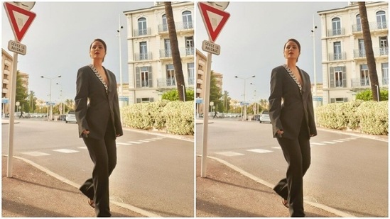 “Interviews,” Hina captioned the pictures and added these hashtags - #cannes2022 and #frenchriviera(Instagram/@realhinakhan)