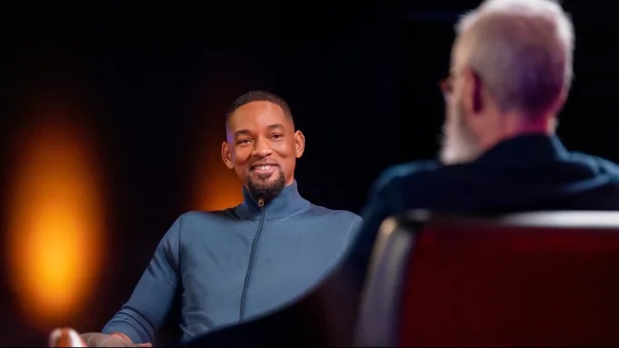 Will Smith and David Letterman on My Next Guest Needs No Introduction. Will Smith and David Letterman on My Next Guest Needs No Introduction.