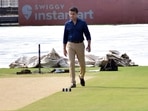 BCCI president Sourav Ganguly inspecting the pitch ahead of the IPL play off match between Gujarat Titans and Rajasthan Royals, at Eden Gardens in Kolkata(Bibhash Lodh ) BCCI president Sourav Ganguly inspecting the pitch ahead of the IPL play off match between Gujarat Titans and Rajasthan Royals, at Eden Gardens in Kolkata(Bibhash Lodh )