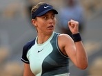 Spain's Paula Badosa reacts as she plays France's Fiona Ferro during their first round match of the French Open tennis Spain's Paula Badosa reacts as she plays France's Fiona Ferro during their first round match of the French Open tennis
