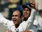 Anil Kumble and Virender Sehwag in 2008. (Getty)
