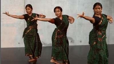 The image, taken from the Instagram video, shows the dancers who created an amazing dance routine by mixing Hip hope and Bharatanatyam. (Instagram/@usha_jey)