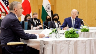 Quad leaders U.S. President Joe Biden and Australia’s Prime Minister Anthony Albanese attend a meeting during the Quad Summit at Kantei Palace in Tokyo, Japan, May 24, 2022. REUTERS/Jonathan Ernst (REUTERS)