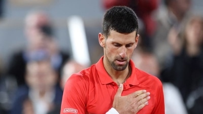 Serbia's Novak Djokovic celebrates after winning his first round match against Japan's Yoshihito Nishioka (REUTERS)