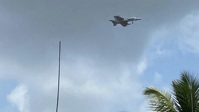 A picture of the F-18 taking a sortie over Goa is being shared on social media. (Source: Anshuman Chatterjee/Facebook ) A picture of the F-18 taking a sortie over Goa is being shared on social media. (Source: Anshuman Chatterjee/Facebook )