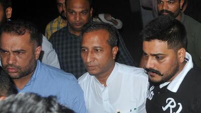 When Bhagwant Mann inducted Vijay Singla, a dentist, as the Punjab health minister, he was a surprise pick over several two-time legislatures and eight other doctor MLAs with higher qualifications than him. Singla was sacked over graft charges by CM Bhagwant Mann on Tuesday. (Ravi Kumar/HT) When Bhagwant Mann inducted Vijay Singla, a dentist, as the Punjab health minister, he was a surprise pick over several two-time legislatures and eight other doctor MLAs with higher qualifications than him. Singla was sacked over graft charges by CM Bhagwant Mann on Tuesday. (Ravi Kumar/HT)