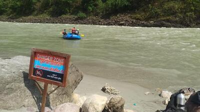 SDRF teams carrying out search operations for three people who drowned in Ganga River in Rishikesh on Tuesday. (SOURCED.)