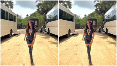 In black ankle-length boots and tresses styled in wavy curls, Rubina slayed the look. (Instagram/@rubinadilaik)