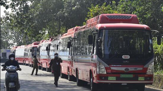 Electric buses operated by BEST HT File Photo