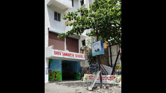Shiv Samarth School at Ambegaon. (Rahul Raut/HT PHOTO)