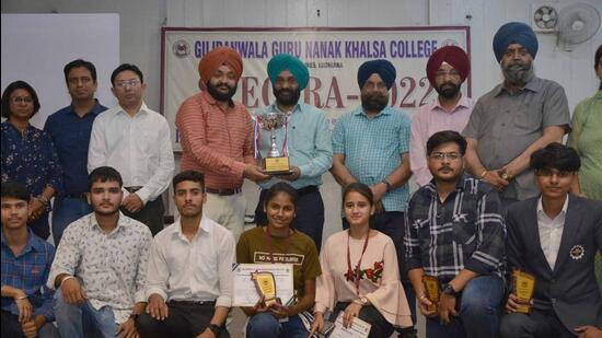 As many as 250 students from over 30 colleges, including GGNIMT, had participated in ten different competitions in ‘SPECTRA-2022’ held in Ludhiana. (HT PHOTO)