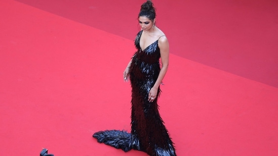 Deepika Padukone arrives during the 75th edition of the Cannes Film Festival.&nbsp;(AFP)