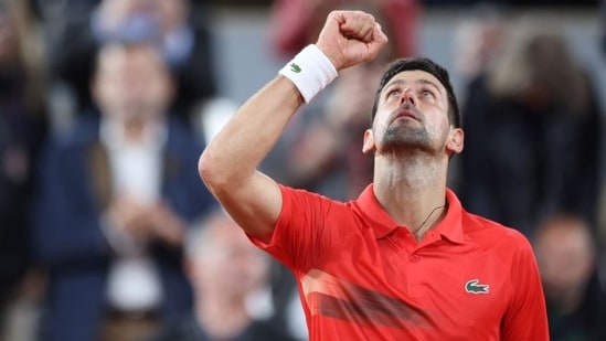 French Open - Roland Garros, Paris, France - May 23, 2022 Serbia's Novak Djokovic celebrates after winning his first round match against Japan's Yoshihito Nishioka REUTERS/Yves Herman(REUTERS)