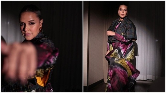 Neha Dhupia loves her kaftans. The actor keeps sharing snippets from her fashion diaries on her Instagram profile. From decking up in ethnic attires to casual ones. Neha loves to slay fashion in her own style. On Tuesday, Neha picked a kaftan for the pictures and shared a slew of pictures. Take a look.(Instagram/@nehadhupia)
