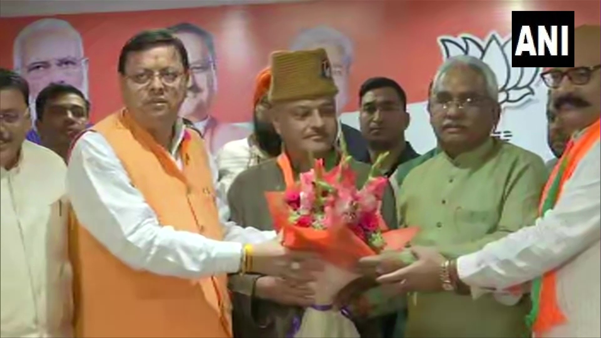 Ajay Kothiyal joins the BJP in the presence of CM Pushkar Singh Dhami in Dehradun on Tuesday. (ANI Twitter) Ajay Kothiyal joins the BJP in the presence of CM Pushkar Singh Dhami in Dehradun on Tuesday. (ANI Twitter)