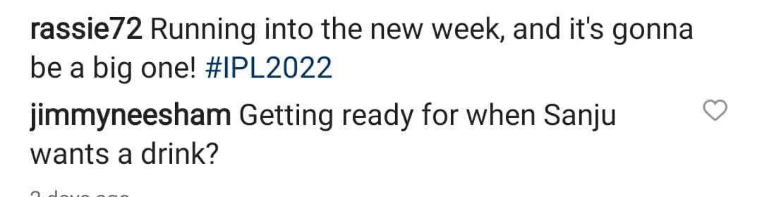 Jimmy Neesham reaction on Rassie van der Dussen's post(Screenshot) Jimmy Neesham reaction on Rassie van der Dussen's post(Screenshot)