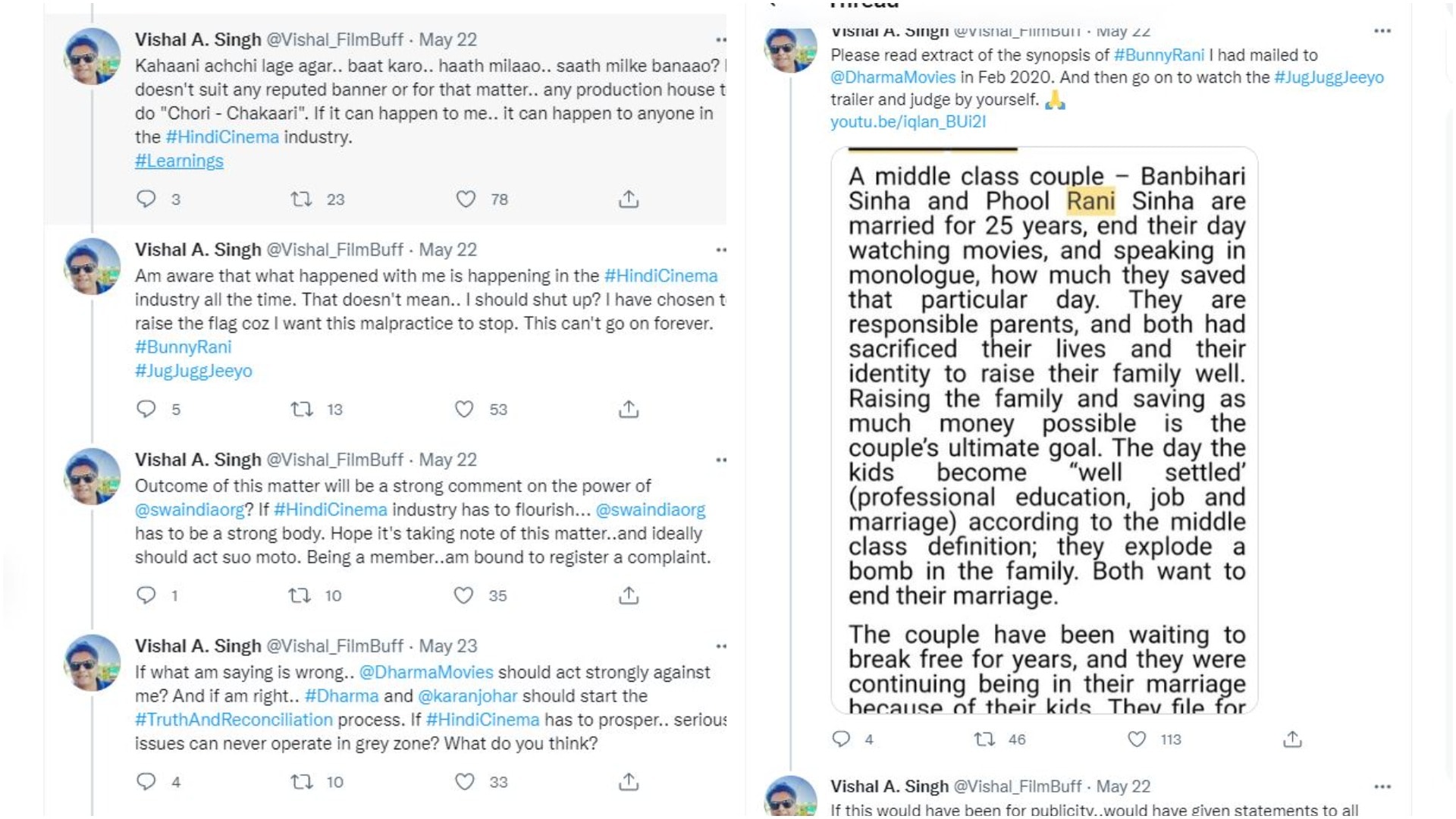 A glimpse of Vishal's tweets. A glimpse of Vishal's tweets.