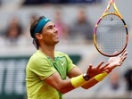 Spain's Rafael Nadal reacts during his first round match against Australia's Jordan Thompson