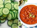 Cucumber salad vs Rajma roti Cucumber salad vs Rajma roti