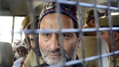 JKLF chief Yasin Malik was convicted by a Delhi court in a terror funding case on Thursday. (PTI file photo) JKLF chief Yasin Malik was convicted by a Delhi court in a terror funding case on Thursday. (PTI file photo)