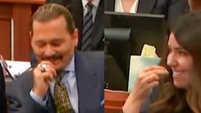 Johnny Depp and his lawyer Camille Vasquez in court during the actor's defamation case against ex-wife Amber Heard. Johnny Depp and his lawyer Camille Vasquez in court during the actor's defamation case against ex-wife Amber Heard.
