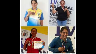 The athletes from Chandigarh who brought laurels for the city at the 4th National Masters Games in Thiruvananthapuram, Kerala. (HT Photo)