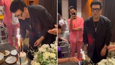 Karan Johar at his 50th birthday bash. Karan Johar at his 50th birthday bash.