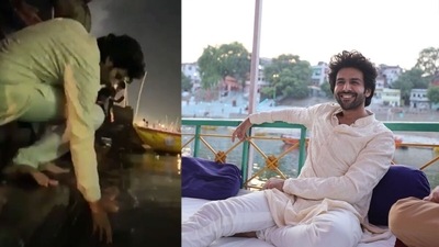 Kartik Aaryan during his time in Varanasi. Kartik Aaryan during his time in Varanasi. 
