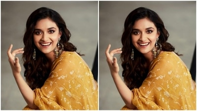 Keerthy played muse to fashion designer Arpita Mehta and picked a summer attire from her wardrobe. (Instagram/@keerthysureshofficial)