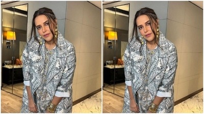 “Lovely wala flex in Ludhiana,” Neha captioned her pictures. (Instagram/@nehadhupia)