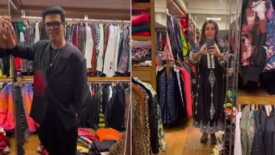 Farah Khan entered Karan Johar's closet on Tuesday. 