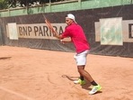 Aman Dahiya training at Roland Garros. Aman Dahiya training at Roland Garros.