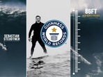 The images are taken from the viral video posted by German surfer Sebastian Steudtner on Instagram.(Instagram/@sebastiansurfs) The images are taken from the viral video posted by German surfer Sebastian Steudtner on Instagram.(Instagram/@sebastiansurfs)