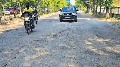 Residents in Ludhiana ask to repair potholed roads at the earliest. (Harvinder Singh/HT)