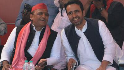 Samajwadi Party chief Akhilesh Yadav with Rashtriya Lok Dal president Jayant Chaudhary. Samajwadi Party chief Akhilesh Yadav with Rashtriya Lok Dal president Jayant Chaudhary.