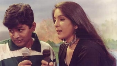 Neena Gupta and Raghubir Yadav in a picture which was clicked in 1982. Neena Gupta and Raghubir Yadav in a picture which was clicked in 1982.