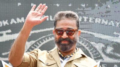 Kamal Haasan during a promotional event for his upcoming movie Vikram, in New Delhi, Thursday, May 26, 2022. (PTI Photo) (PTI05_26_2022_000083B) (PTI) Kamal Haasan during a promotional event for his upcoming movie Vikram, in New Delhi, Thursday, May 26, 2022. (PTI Photo) (PTI05_26_2022_000083B) (PTI)