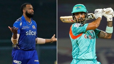 Kieron Pollard and KL Rahul in ongoing IPL 2022 (IPLt20.com)