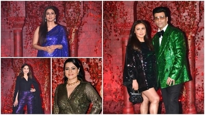 Tabu, Madhuri Dixit, Kajol and Rani Mukerji joined Karan Johar for his birthday. Tabu, Madhuri Dixit, Kajol and Rani Mukerji joined Karan Johar for his birthday.