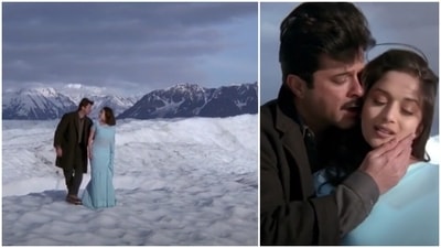 Anil Kapoor and Madhuri Dixit in stills from Pukaar song Kismat Se Tum Humko Mile Ho.