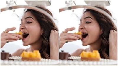 Here's a picture of Kriti savouring on her dessert with the wind in her hair. (Instagram/@kriti.kharbanda)