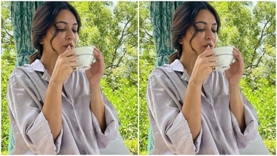 Here’s a picture of Kriti focusing on her morning coffee. (Instagram/@kriti.kharbanda)