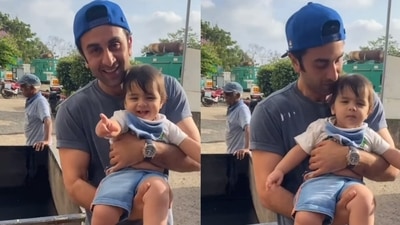 Ranbir Kapoor recently met a baby and posed for a video. Ranbir Kapoor recently met a baby and posed for a video.