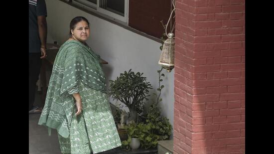 RJD MP Misa Bharti at her residence in New Delhi. (PTI)