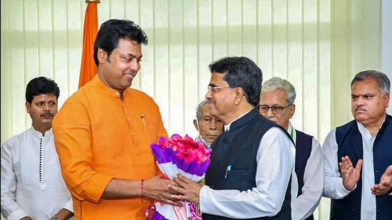 The by-polls in Tripura will be a challenge for chief minister Dr. Manik Saha, who replaced Biplab Kumar Deb this month. (PTI) The by-polls in Tripura will be a challenge for chief minister Dr. Manik Saha, who replaced Biplab Kumar Deb this month. (PTI)