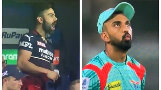 Virat Kohli and KL Rahul react to Dinesh Karthik's six Virat Kohli and KL Rahul react to Dinesh Karthik's six